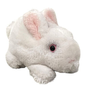 Vintage 1983 Dakin Mini Bunny Rabbit Plush White Pink Eyes Easter Toy 6" Korea